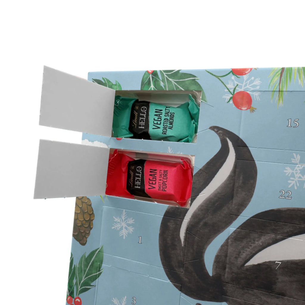 Personalisierter veganer Adventskalender Stinktier Yoga Personalisierter veganer Adventskalender, Stinktier, Skunk, Wildtier, Raubtier, Stinker, Stinki, Yoga, Namaste, Lebe, Liebe, Lache