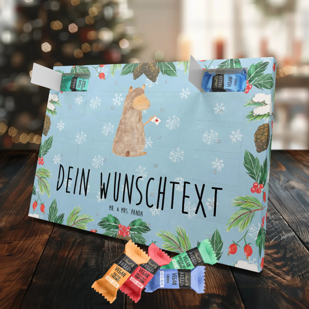 Personalisierter veganer Adventskalender Alpaka Fahne Personalisierter veganer Adventskalender, Alpaka, Lama, Alpakas, Lamas, Liebe