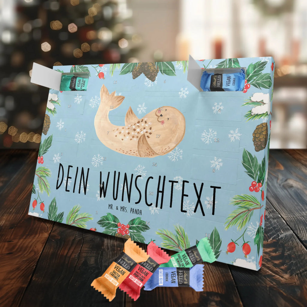 Personalisierter veganer Adventskalender Robbe Liegen Personalisierter veganer Adventskalender, Tiermotive, Gute Laune, lustige Sprüche, Tiere, Robbe, Robben, Seehund, Strand, Meerestier, Ostsee, Nordsee, Lachen, Freude