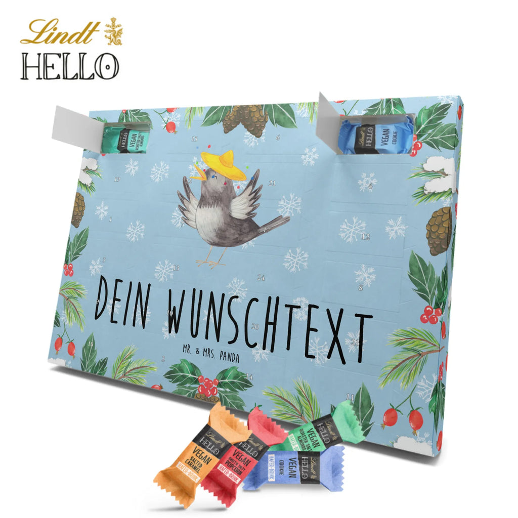 Personalisierter veganer Adventskalender Rabe Sombrero Personalisierter veganer Adventskalender, Tiermotive, Gute Laune, lustige Sprüche, Tiere, Rabe, Vogel, Vögel, Spruch positiv, fröhlich sein, glücklich sein, Glück Spruch, froh, Elster, Motivation