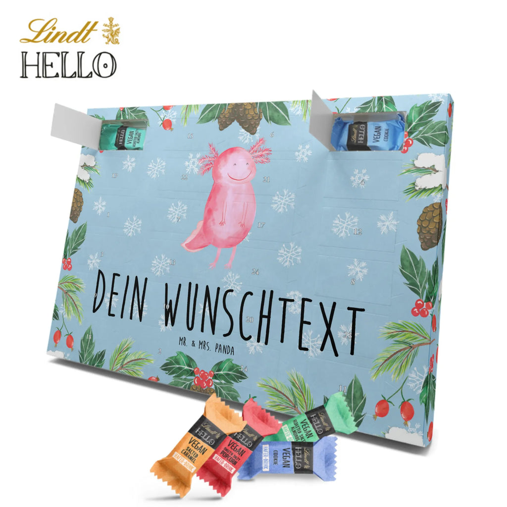 Personalisierter veganer Adventskalender Axolotl Glücklich Personalisierter veganer Adventskalender, Axolotl, Molch, Axolot, Schwanzlurch, Lurch, Lurche, Motivation, gute Laune