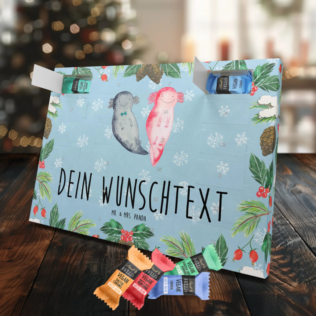 Personalisierter veganer Adventskalender Axolotl Freundin Personalisierter veganer Adventskalender, Axolotl, Molch, Axolot, Schwanzlurch, Lurch, Lurche, Liebe, große Liebe, Liebesbeweis, Freund, Verlobter, Ehemann, Jahrestag, Valentinstag