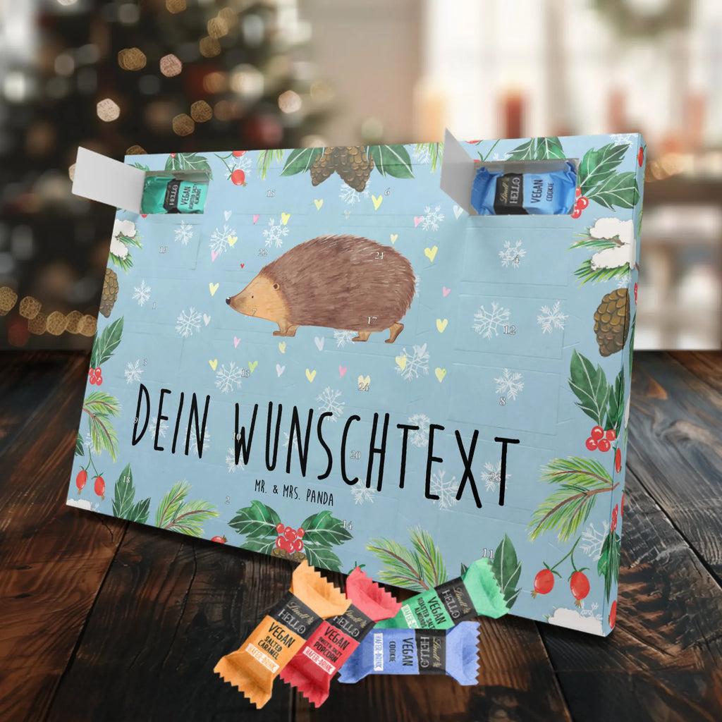 Personalisierter veganer Adventskalender Igel Herzen Personalisierter veganer Adventskalender, Tiermotive, Gute Laune, lustige Sprüche, Tiere, Liebe, Herz, Herzen, Igel, Vertrauen, Kuss, Leben