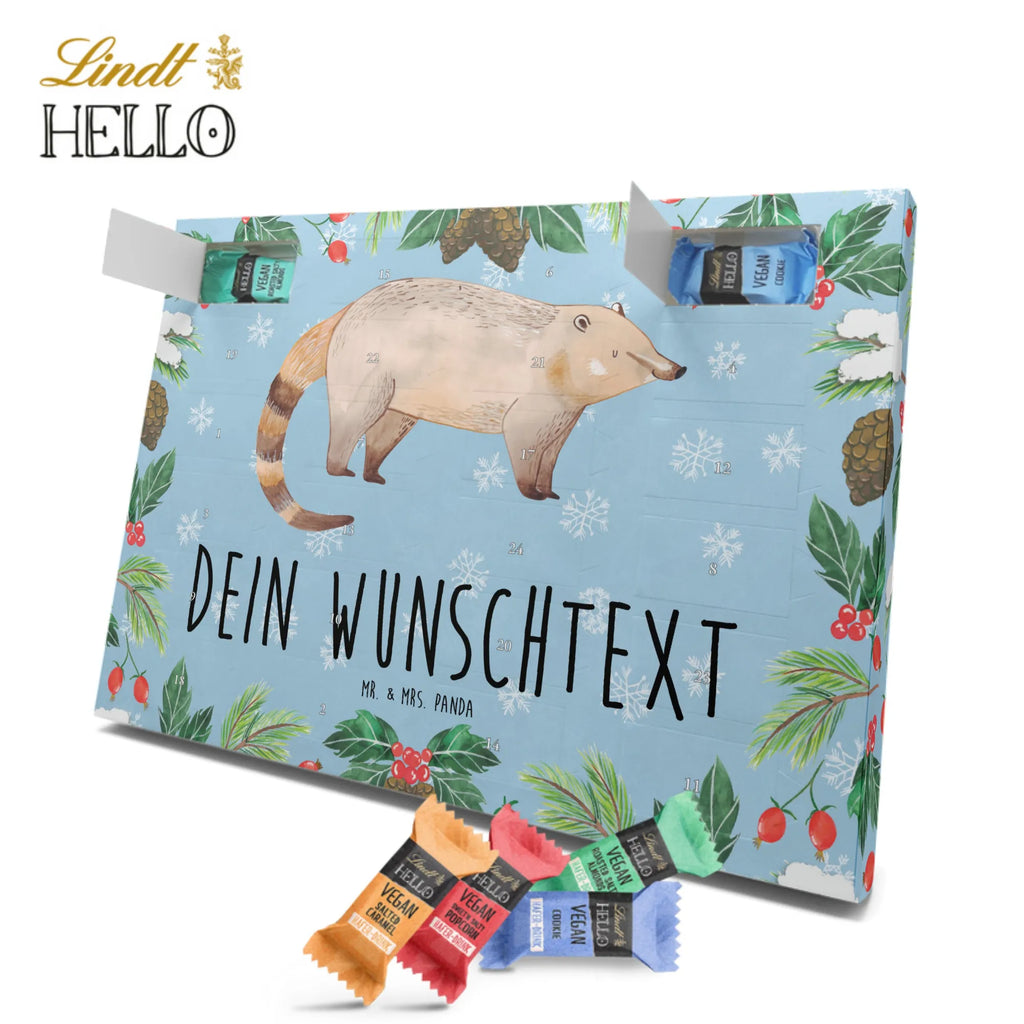 Personalisierter veganer Adventskalender Nasenbär Personalisierter veganer Adventskalender, Tiermotive, Gute Laune, lustige Sprüche, Tiere, Nasenbär, Nasenbären, Rüsselbär, Bär