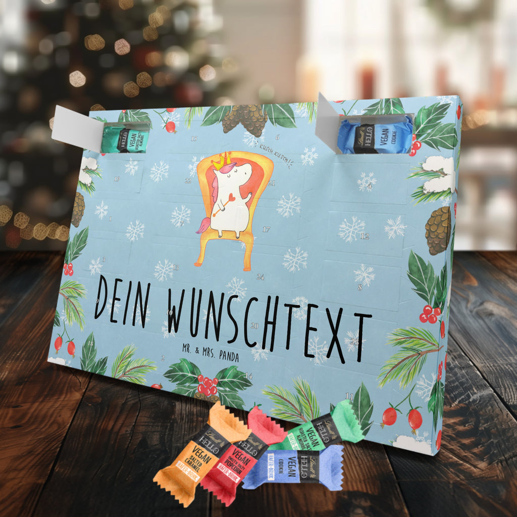 Personalisierter veganer Adventskalender Einhorn König Personalisierter veganer Adventskalender, Einhorn, Einhörner, Einhorn Deko, Pegasus, Unicorn, König, Präsident, Bundeskanzler, Herrscher, Kaiser, Prinzessin, Krone