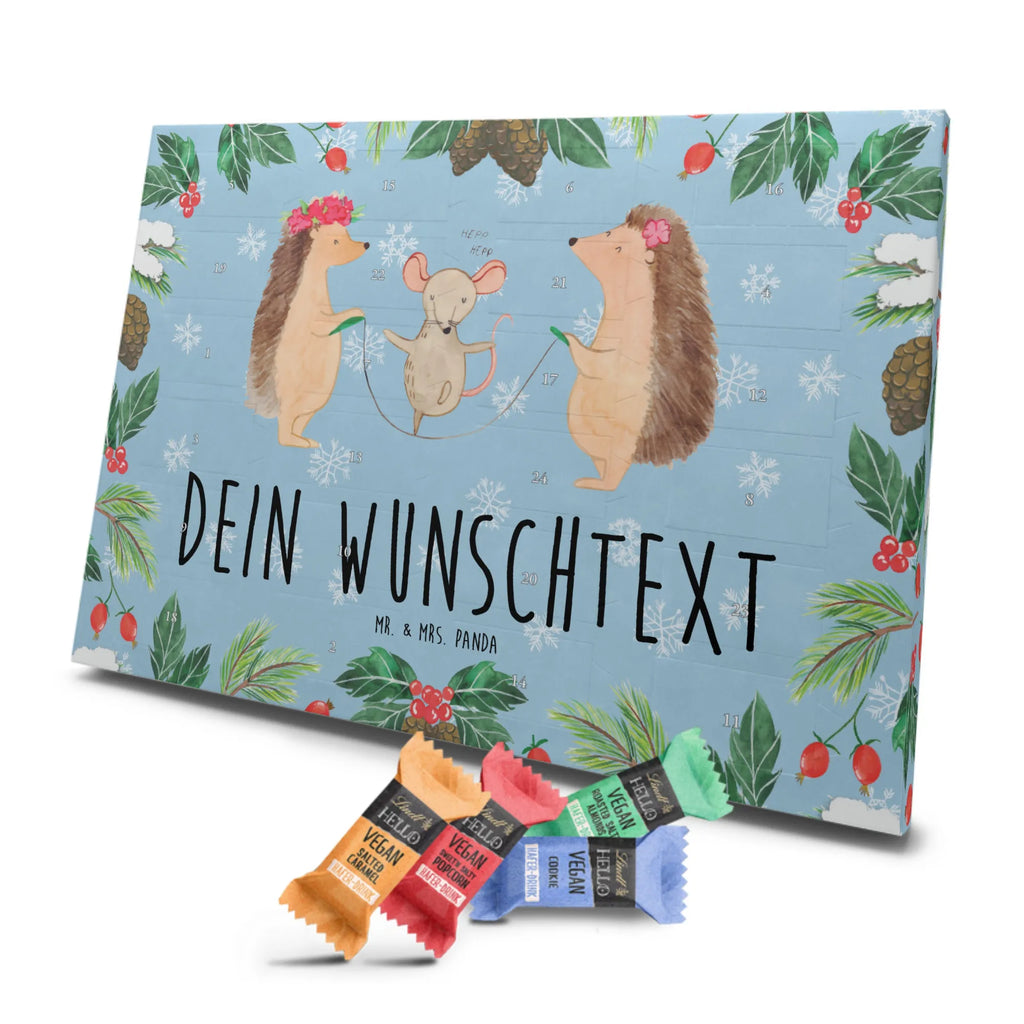 Personalisierter veganer Adventskalender Igel Seilhüpfen Personalisierter veganer Adventskalender, Tiermotive, Gute Laune, lustige Sprüche, Tiere, Igel, Maus, Seilspringen, Seilhüpfen, Kinder, Kindergarten