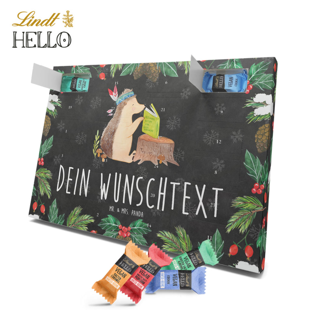 Personalisierter veganer Adventskalender Igel Federschmuck Personalisierter veganer Adventskalender, Waldtiere, Tiere, Igel, Indianer, Abenteuer, Lagerfeuer, Camping