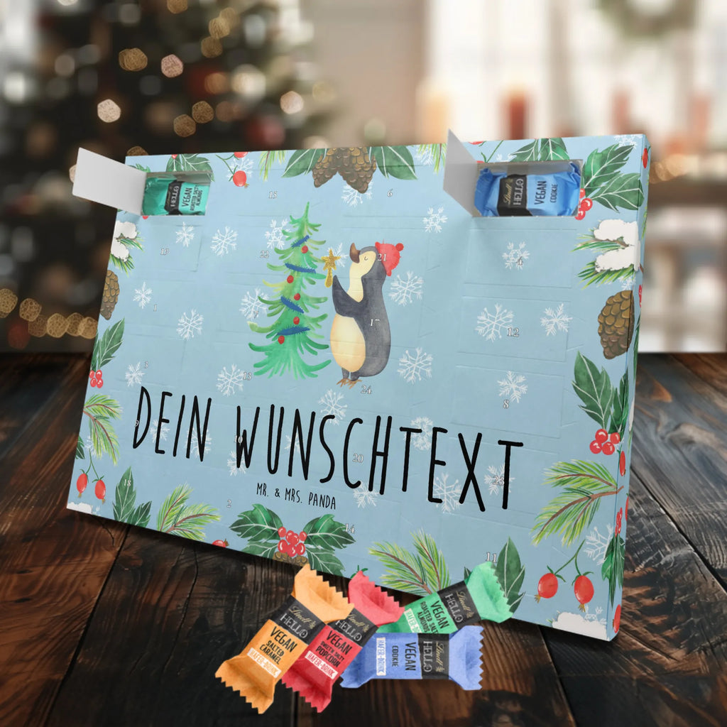 Personalisierter veganer Adventskalender Pinguin Weihnachtsbaum Personalisierter veganer Adventskalender, Winter, Weihnachten, Weihnachtsdeko, Nikolaus, Advent, Heiligabend, Wintermotiv, Pinguin