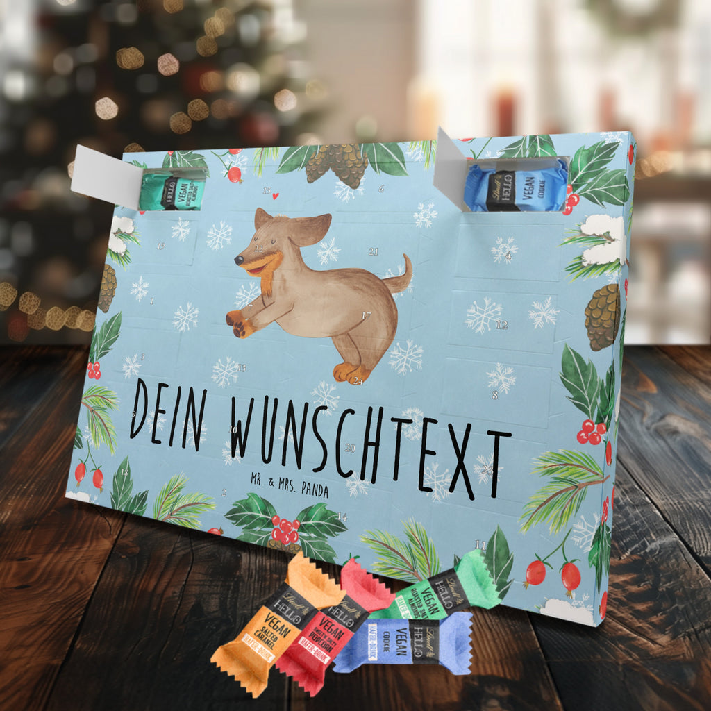 Personalisierter veganer Adventskalender Hund Dackel Personalisierter veganer Adventskalender, Hund, Hundemotiv, Haustier, Hunderasse, Tierliebhaber, Hundebesitzer, Sprüche, Hunde, Dackel, Dachshund, happy dog