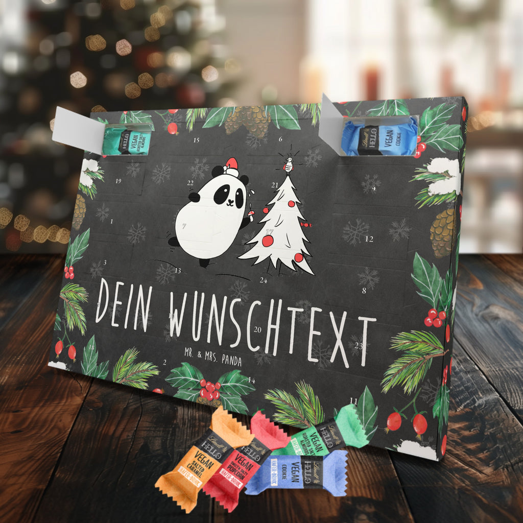 Personalisierter veganer Adventskalender Panda Weihnachtszeit Personalisierter veganer Adventskalender