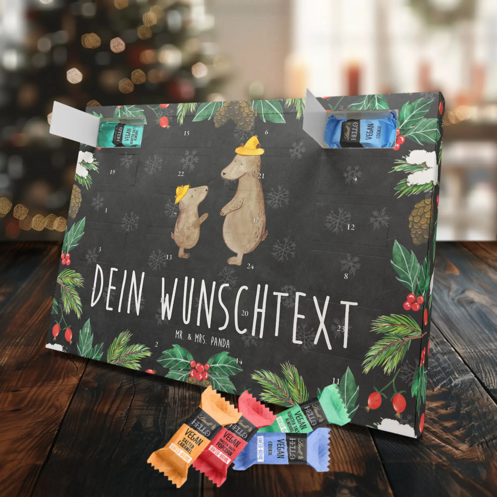 Personalisierter veganer Adventskalender Bären mit Hut Personalisierter veganer Adventskalender, Familie, Vatertag, Muttertag, Bruder, Schwester, Mama, Papa, Oma, Opa, Bär, Bären, Vater, Papi, Paps, Dad, Daddy, Lieblingsmensch, Sohn, Söhne, Kind, Kinder, Vater-Sohn, Family, Vorbild