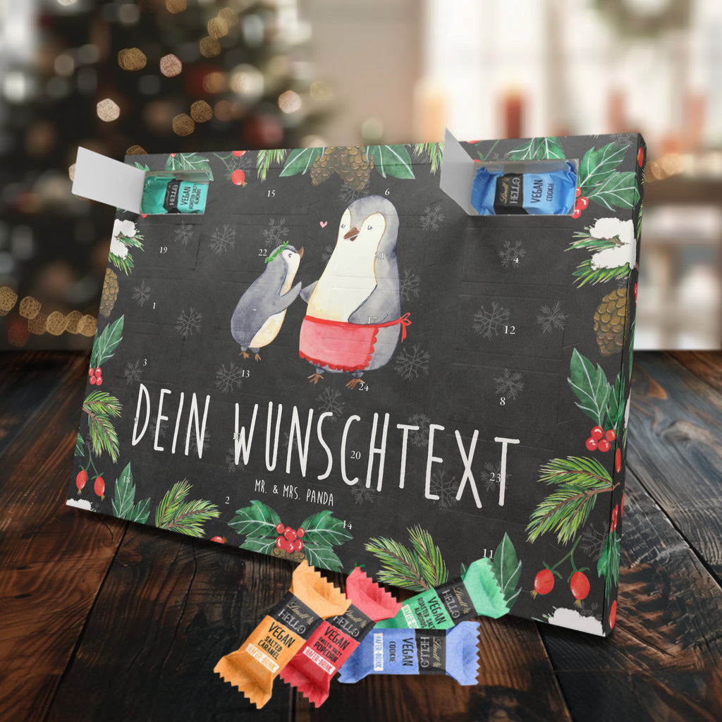 Personalisierter veganer Adventskalender Pinguin mit Kind Personalisierter veganer Adventskalender, Familie, Vatertag, Muttertag, Bruder, Schwester, Mama, Papa, Oma, Opa, Geschenk, Mami, Mutti, Mutter, Geburststag