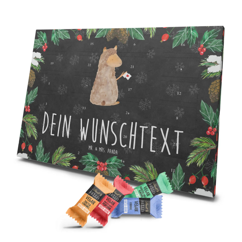 Personalisierter veganer Adventskalender Alpaka Fahne Personalisierter veganer Adventskalender, Alpaka, Lama, Alpakas, Lamas, Liebe