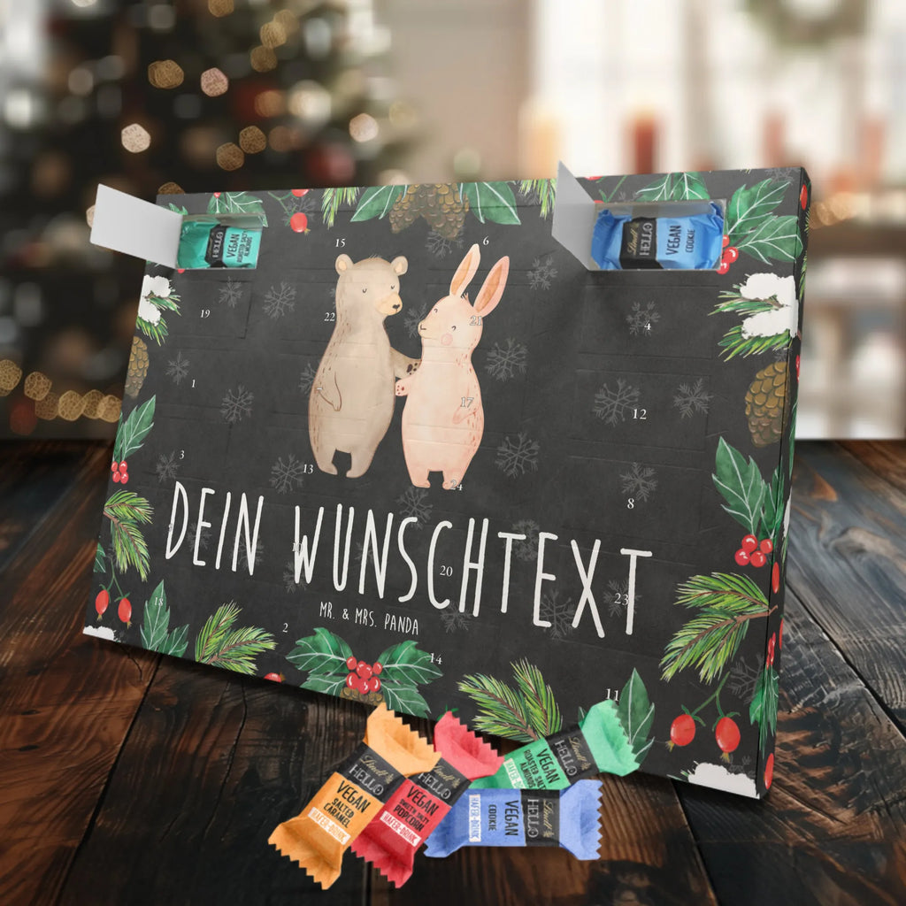 Personalisierter veganer Adventskalender Bär und Hase Umarmen Personalisierter veganer Adventskalender, Liebe, Partner, Freund, Freundin, Ehemann, Ehefrau, Heiraten, Verlobung, Heiratsantrag, Liebesgeschenk, Jahrestag, Hocheitstag, Freunde, bester Freund, Hase, Bär, Bärchen, best friends