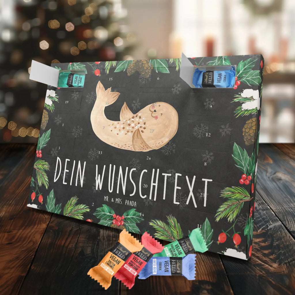 Personalisierter veganer Adventskalender Robbe Liegen Personalisierter veganer Adventskalender, Tiermotive, Gute Laune, lustige Sprüche, Tiere, Robbe, Robben, Seehund, Strand, Meerestier, Ostsee, Nordsee, Lachen, Freude