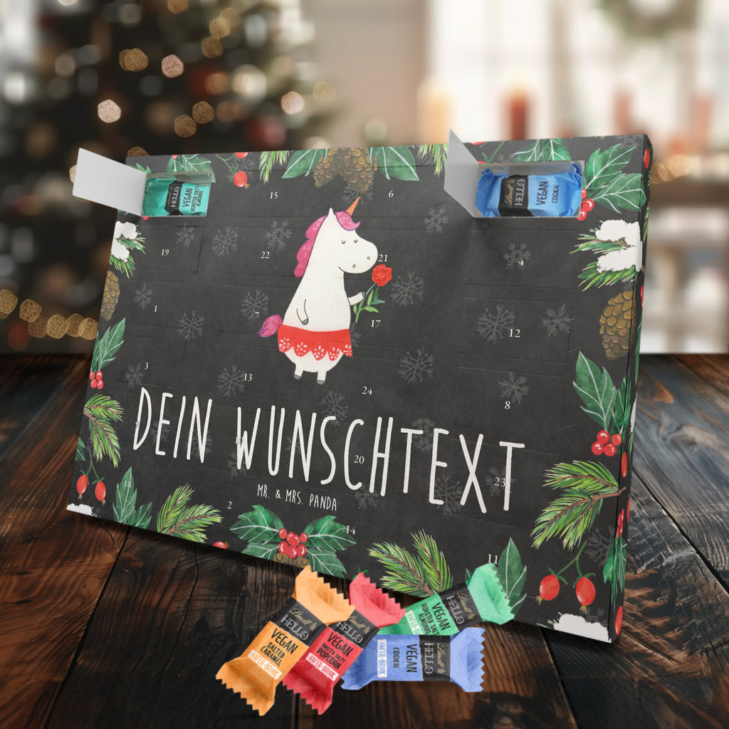 Personalisierter veganer Adventskalender Einhorn Dame Personalisierter veganer Adventskalender, Einhorn, Einhörner, Einhorn Deko, Pegasus, Unicorn, Dame, Lady, feine Dame, Freundin, Frau, Bachelor, Bachelorette, Abfuhr, Schluss machen, Trennung