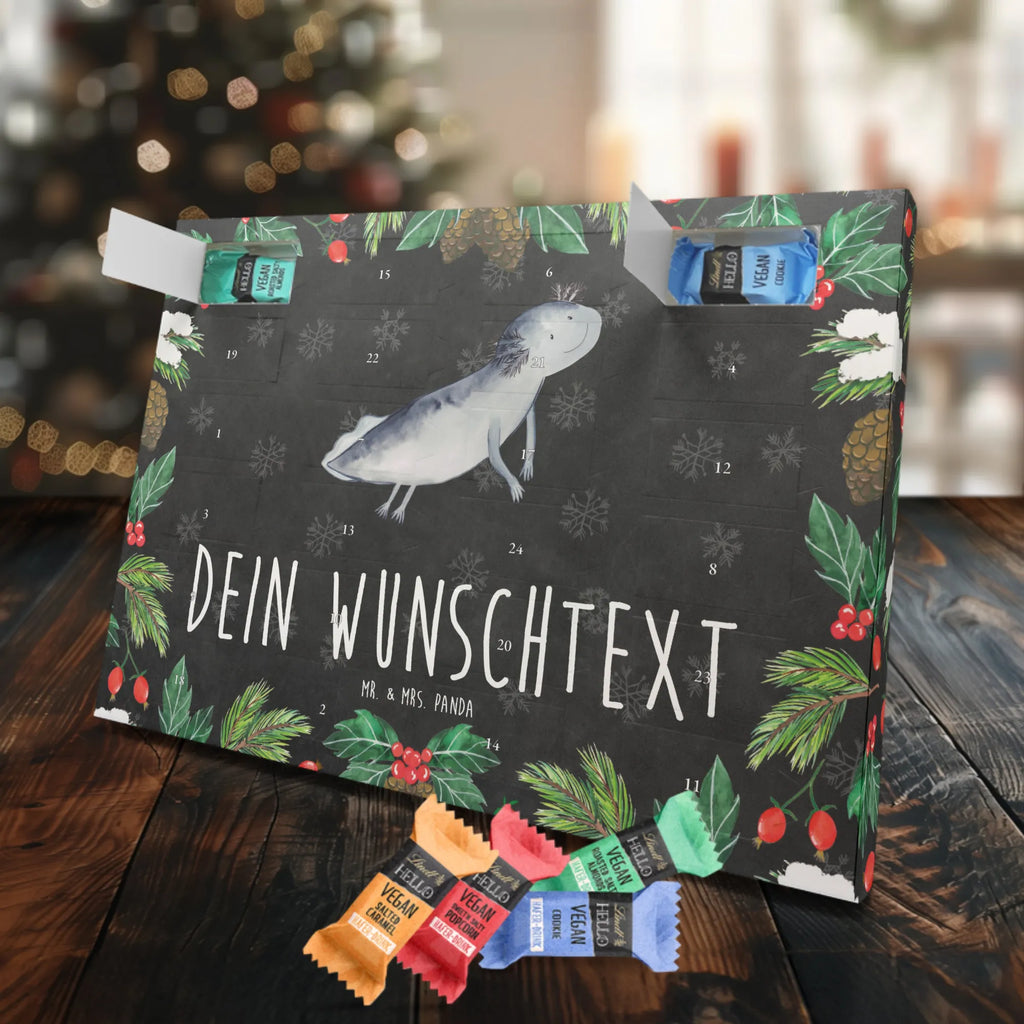 Personalisierter veganer Adventskalender Axolotl Schwimmen Personalisierter veganer Adventskalender, Axolotl, Molch, Axolot, Schwanzlurch, Lurch, Lurche, Problem, Probleme, Lösungen, Motivation