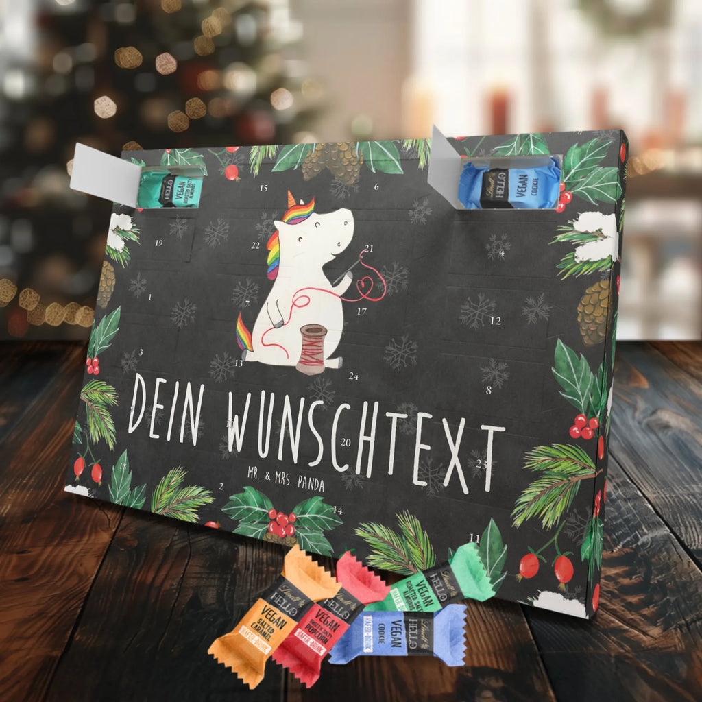 Personalisierter veganer Adventskalender Einhorn Näherin Personalisierter veganer Adventskalender, Einhorn, Einhörner, Einhorn Deko, Pegasus, Unicorn, Näherin, nähen, Mädchen, Freundin, Häkeln, Stricken, basteln, Nähzimmer