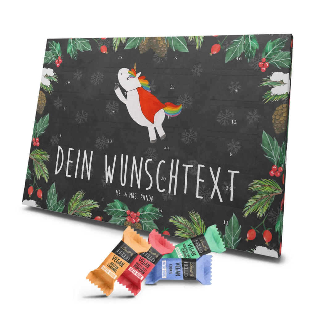 Personalisierter veganer Adventskalender Einhorn Super Personalisierter veganer Adventskalender, Einhorn, Einhörner, Einhorn Deko, Pegasus, Unicorn, Traummann, Superheld, Held, Freundin, Geschenk, Girl, Mädchen