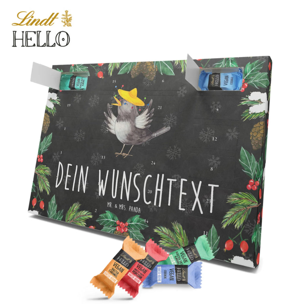 Personalisierter veganer Adventskalender Rabe Sombrero Personalisierter veganer Adventskalender, Tiermotive, Gute Laune, lustige Sprüche, Tiere, Rabe, Vogel, Vögel, Spruch positiv, fröhlich sein, glücklich sein, Glück Spruch, froh, Elster, Motivation