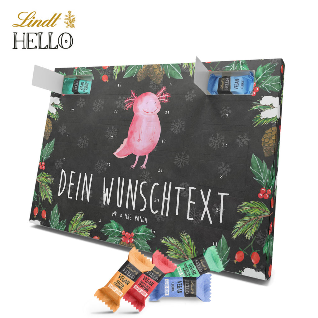 Personalisierter veganer Adventskalender Axolotl Glücklich Personalisierter veganer Adventskalender, Axolotl, Molch, Axolot, Schwanzlurch, Lurch, Lurche, Motivation, gute Laune