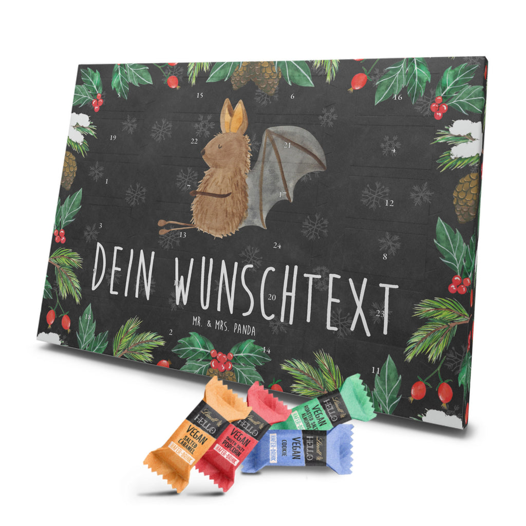 Personalisierter veganer Adventskalender Fledermaus Sitzen Personalisierter veganer Adventskalender, Tiermotive, Gute Laune, lustige Sprüche, Tiere, Fledermaus, Fledermäuse, Motivation, entspannen