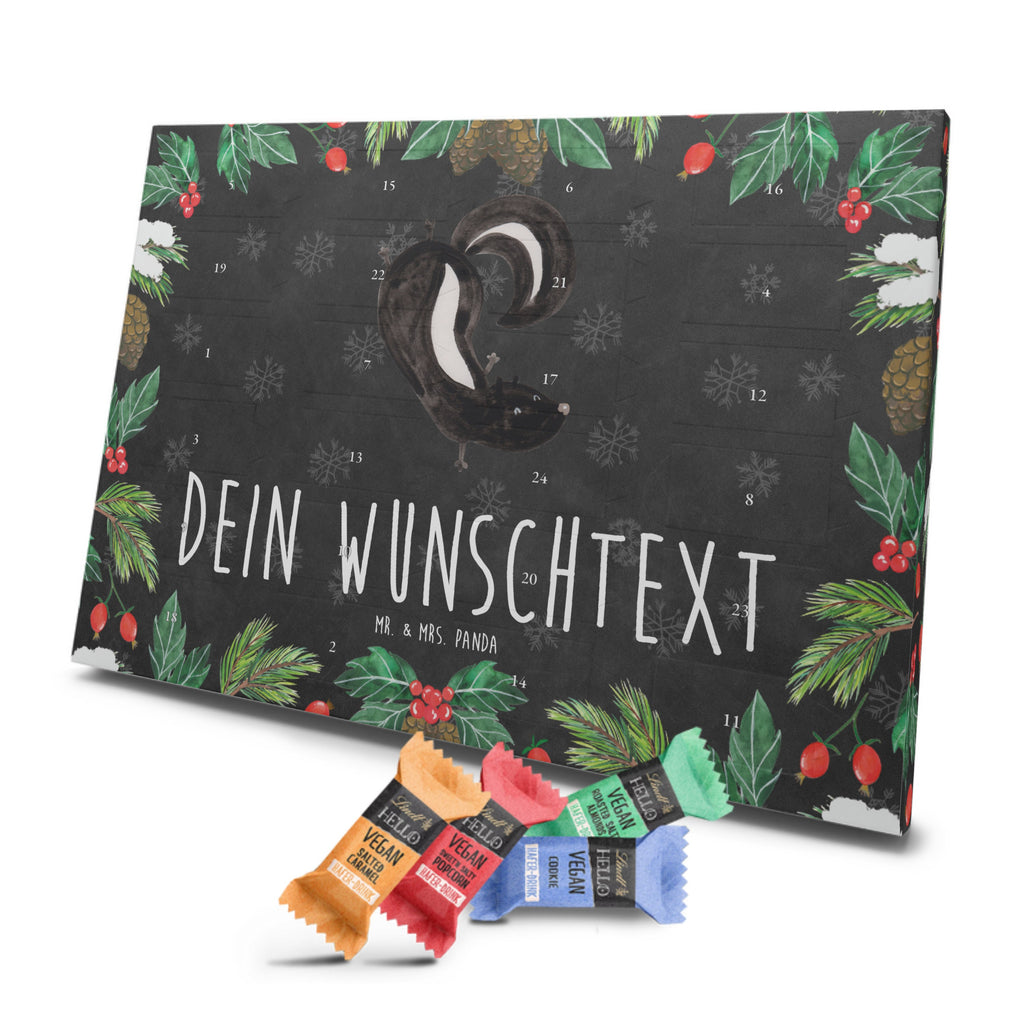 Personalisierter veganer Adventskalender Stinktier Handstand Personalisierter veganer Adventskalender, Stinktier, Skunk, Wildtier, Raubtier, Stinker, Stinki, Spielplatz, verpielt, Kind