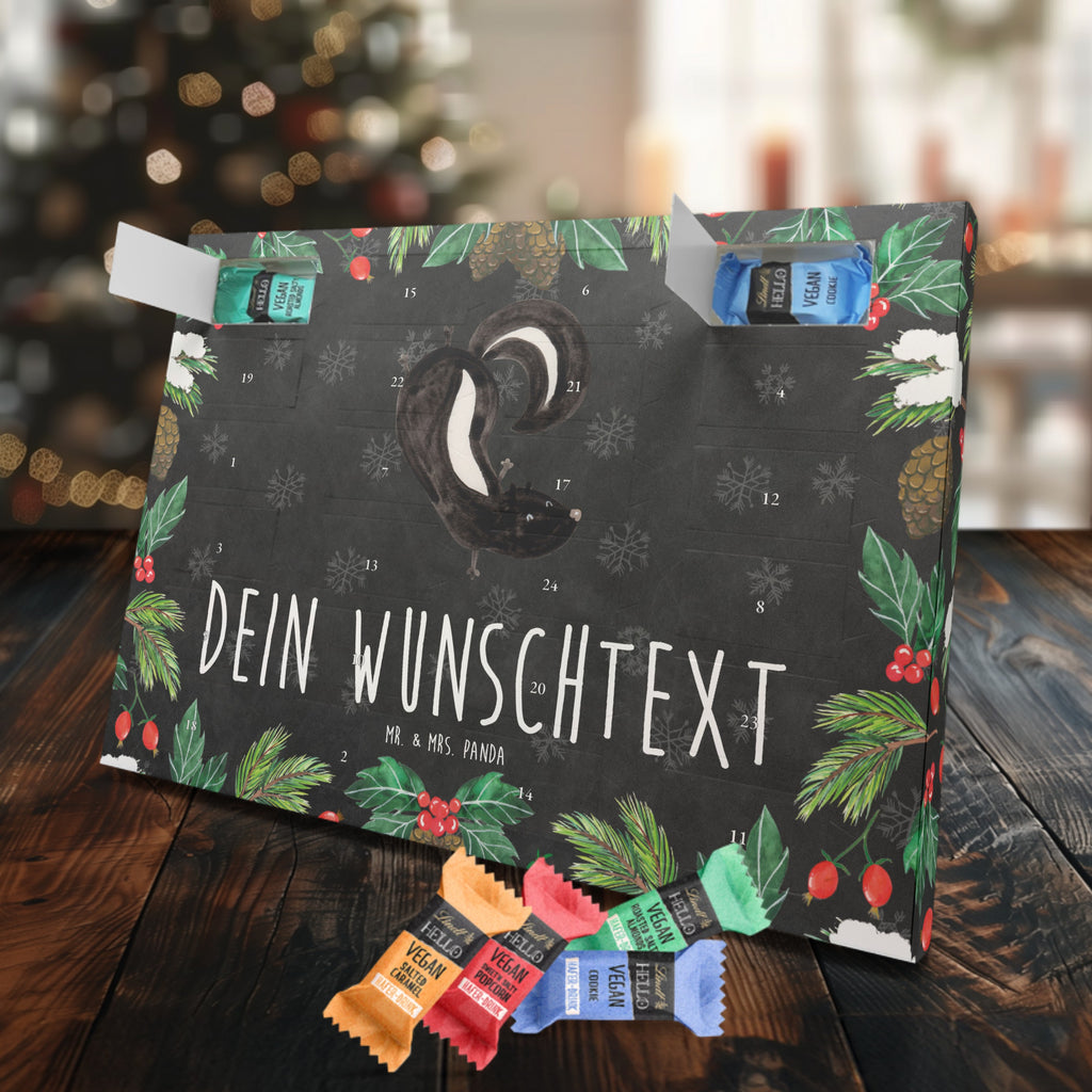 Personalisierter veganer Adventskalender Stinktier Handstand Personalisierter veganer Adventskalender, Stinktier, Skunk, Wildtier, Raubtier, Stinker, Stinki, Spielplatz, verpielt, Kind