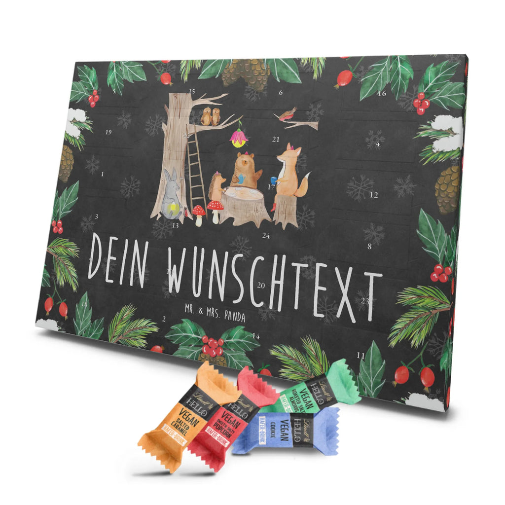 Personalisierter veganer Adventskalender Waldtiere Picknick Personalisierter veganer Adventskalender, Tiermotive, Gute Laune, lustige Sprüche, Tiere, Waldtiere, Picknick, Wald, Fuchs, Hase, Igel, Maus, Eichhörnchen