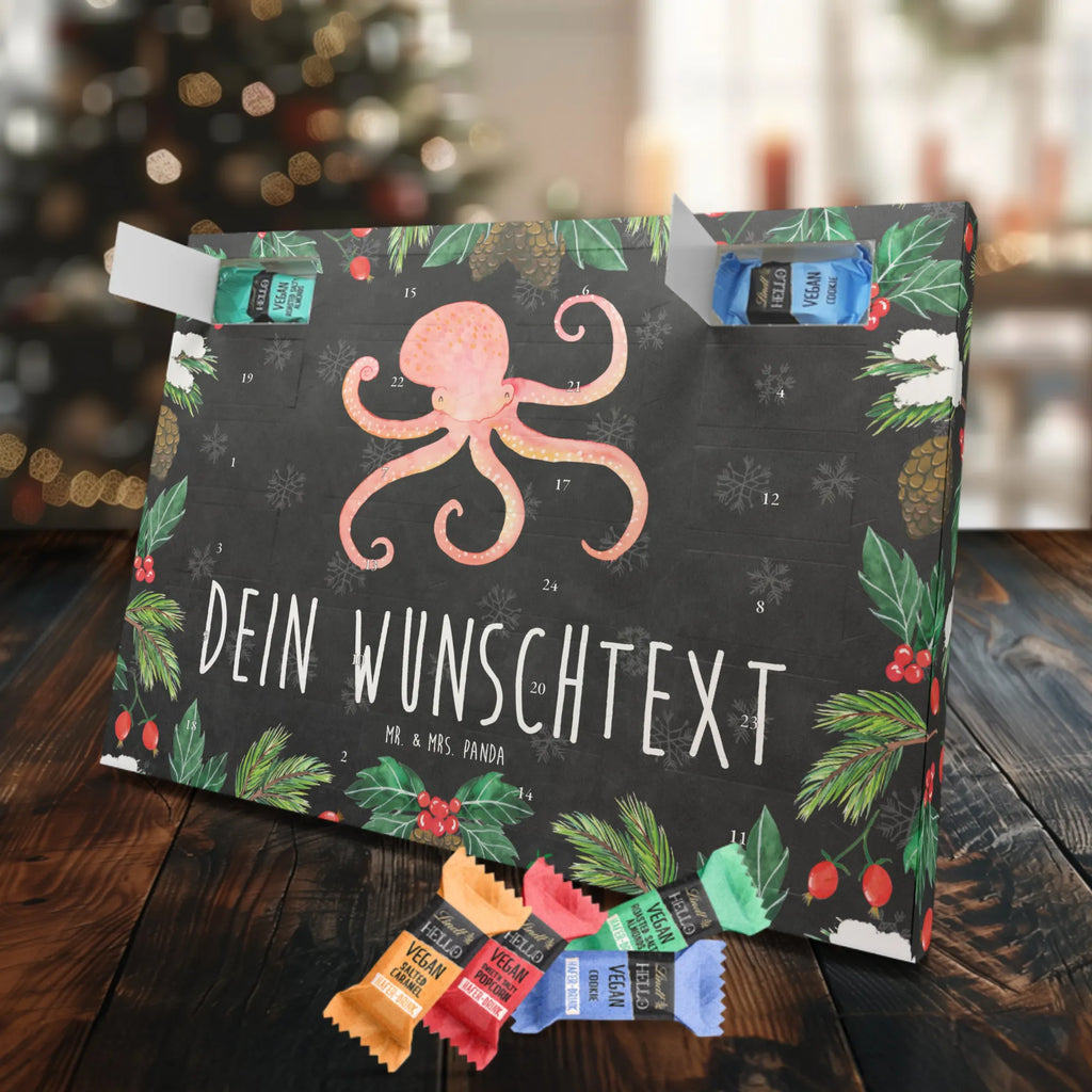 Personalisierter veganer Adventskalender Tintenfisch Personalisierter veganer Adventskalender, Tiermotive, Gute Laune, lustige Sprüche, Tiere, Meer, Meerestier, Krake, Tintenfisch, Arme, Wasser, Ozean