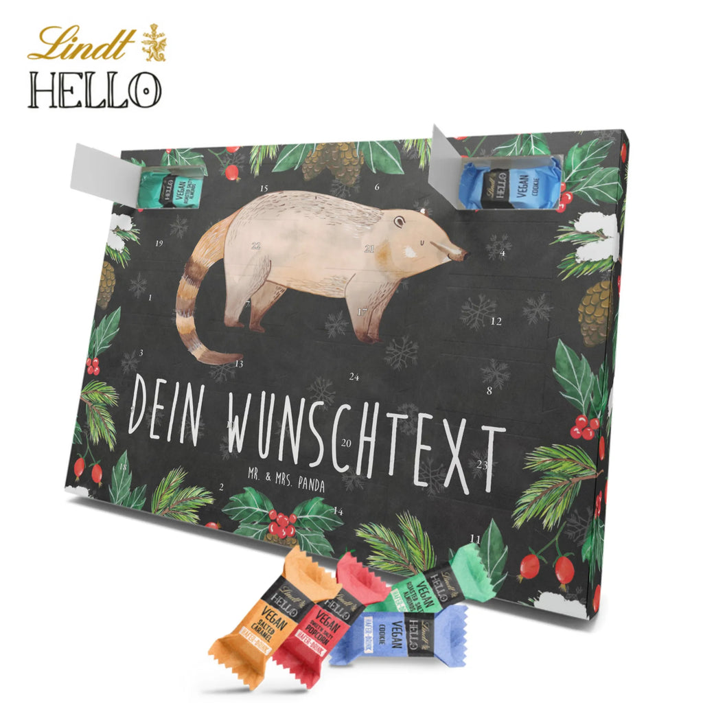 Personalisierter veganer Adventskalender Nasenbär Personalisierter veganer Adventskalender, Tiermotive, Gute Laune, lustige Sprüche, Tiere, Nasenbär, Nasenbären, Rüsselbär, Bär