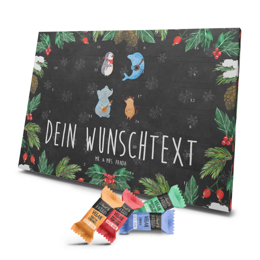 Personalisierter veganer Adventskalender Big Band Personalisierter veganer Adventskalender, Tiermotive, Gute Laune, lustige Sprüche, Tiere, Hund, Pinguin, Maus, Elefant, Delfin, Gitarre, Band, Triangel, Musikanten, Musik