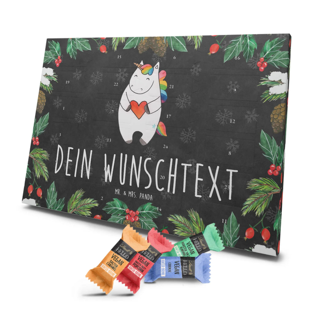 Personalisierter veganer Adventskalender Einhorn Herz Personalisierter veganer Adventskalender, Einhorn, Einhörner, Einhorn Deko, Pegasus, Unicorn, Herz, schlimm, böse, witzig, lustig, Freundin, anders, bunt