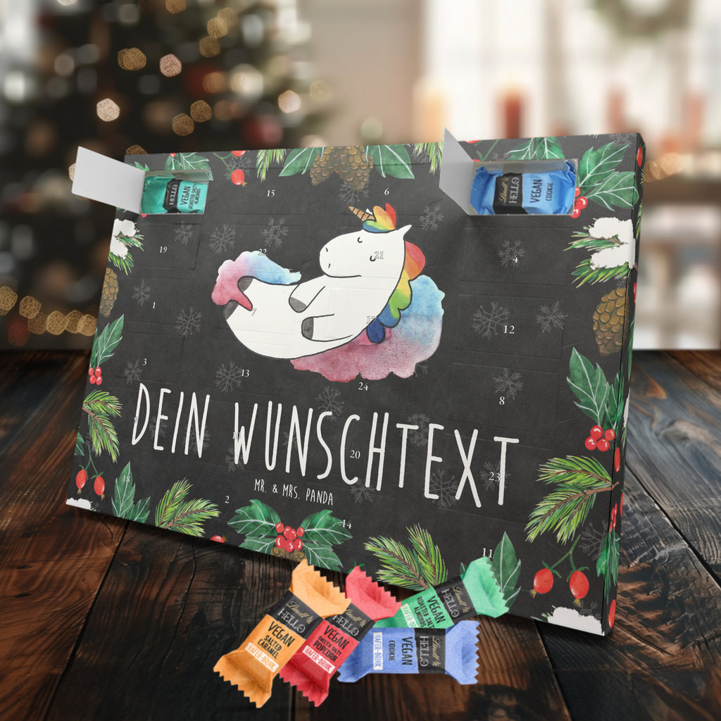 Personalisierter veganer Adventskalender Einhorn Wolke 7 Personalisierter veganer Adventskalender, Einhorn, Einhörner, Einhorn Deko, Pegasus, Unicorn, verliebt, Menschen, witzig, lustig, Geschenk, Glaube, Realität, Lächeln