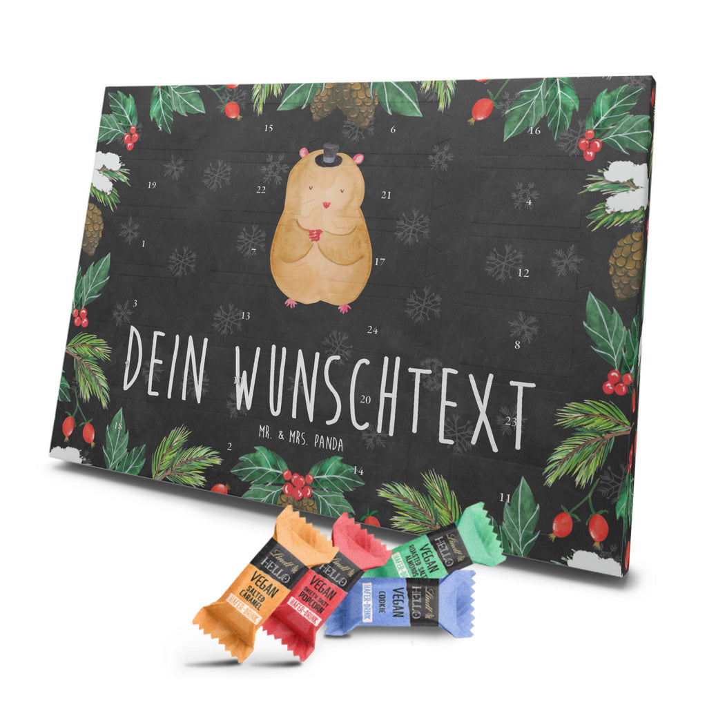 Personalisierter veganer Adventskalender Hamster Hut Personalisierter veganer Adventskalender, Tiermotive, Gute Laune, lustige Sprüche, Tiere, Hamster, Hut, Magier, Zylinder, Zwerghamster, Zauberer