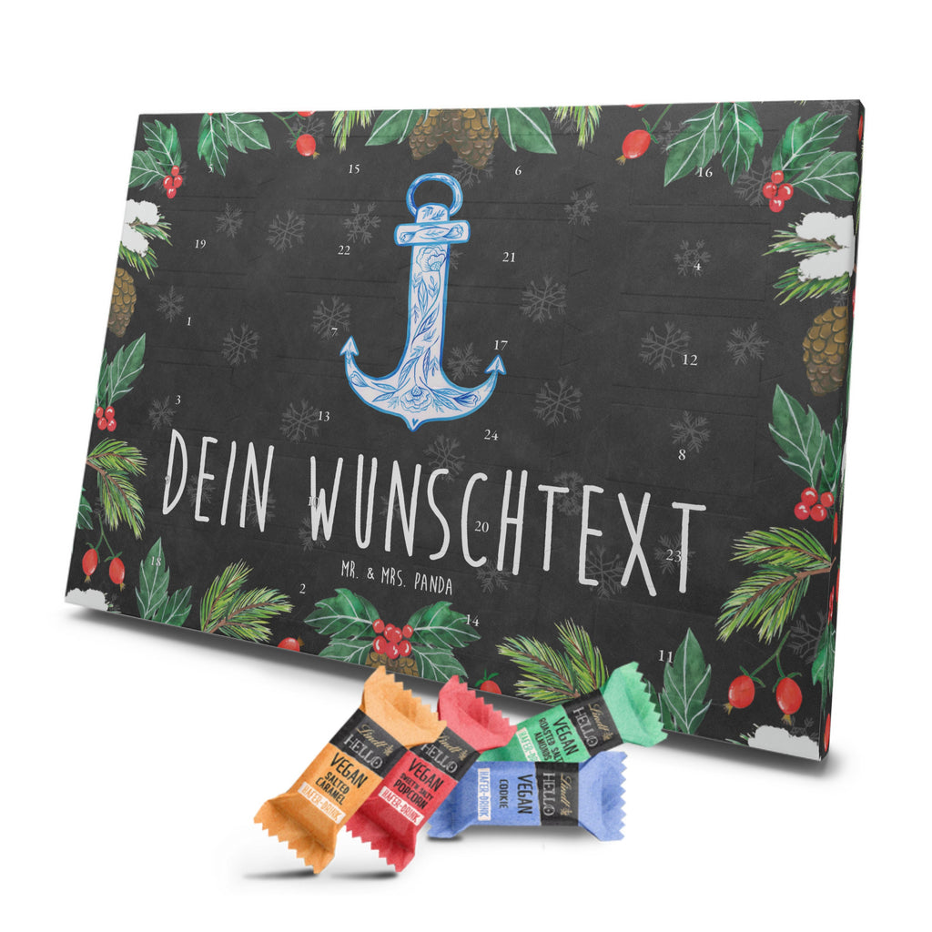 Personalisierter veganer Adventskalender Anker Blau Personalisierter veganer Adventskalender, Tiermotive, Gute Laune, lustige Sprüche, Tiere