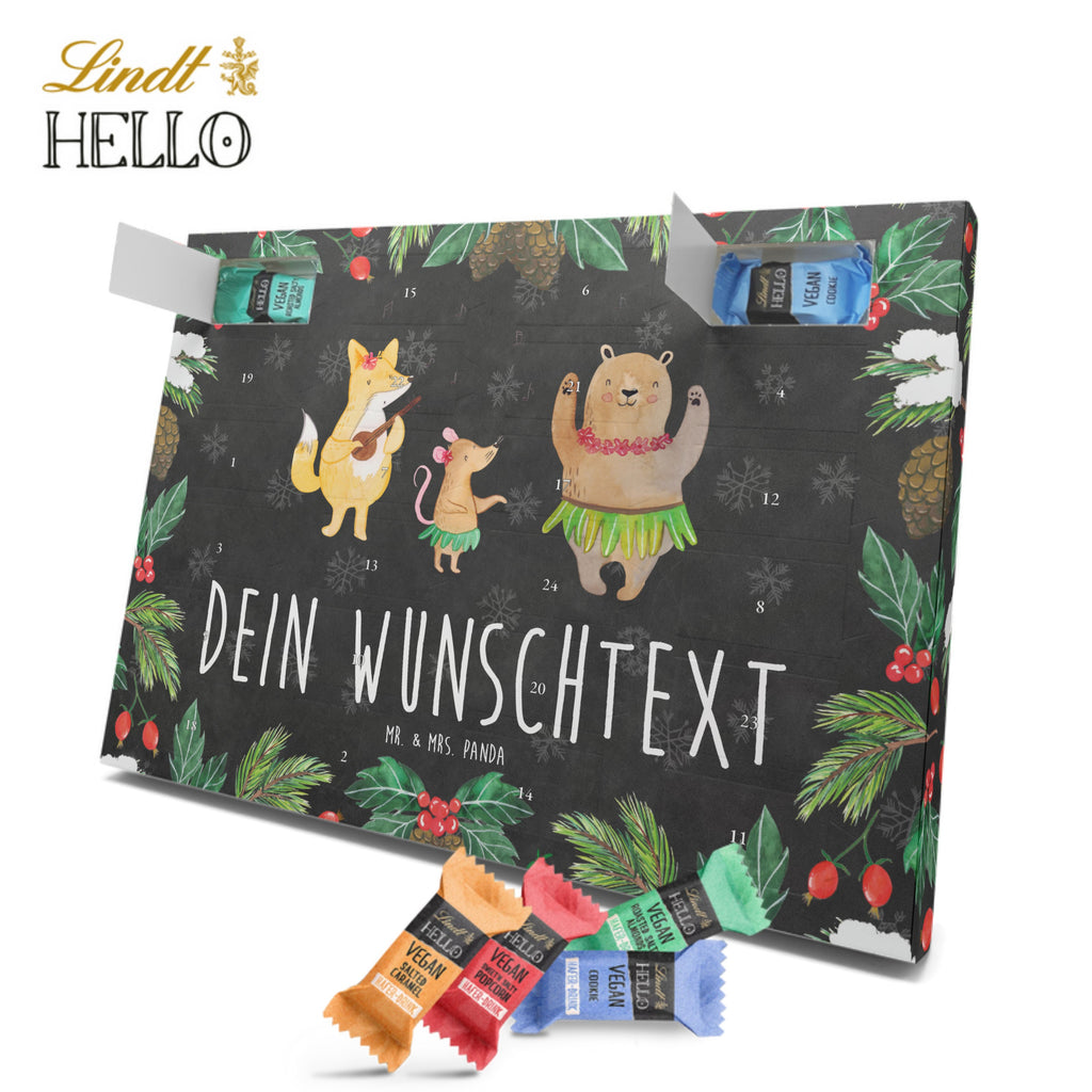 Personalisierter veganer Adventskalender Waldtiere Aloha Personalisierter veganer Adventskalender, Tiermotive, Gute Laune, lustige Sprüche, Tiere, Wald, Waldtiere, Musik, Aloha, Bär, Hase, Igel, Tanzen, Leben, Lachen