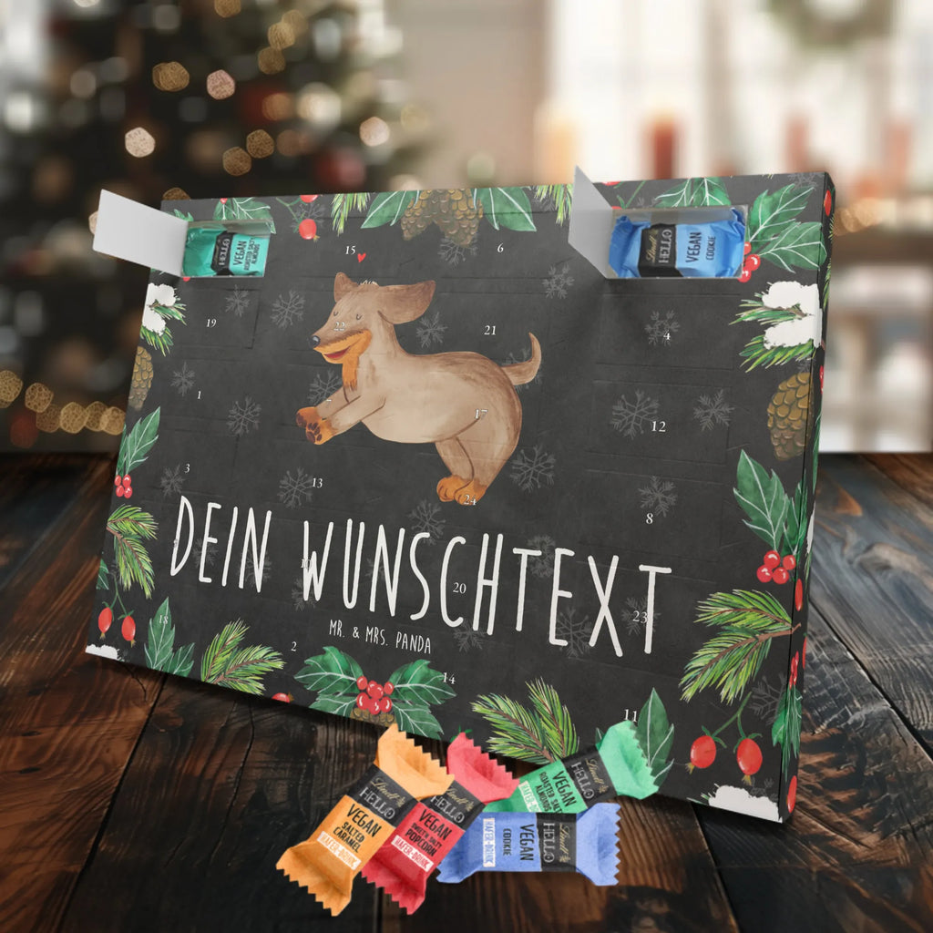 Personalisierter veganer Adventskalender Hund Dackel Personalisierter veganer Adventskalender, Hund, Hundemotiv, Haustier, Hunderasse, Tierliebhaber, Hundebesitzer, Sprüche, Hunde, Dackel, Dachshund, happy dog