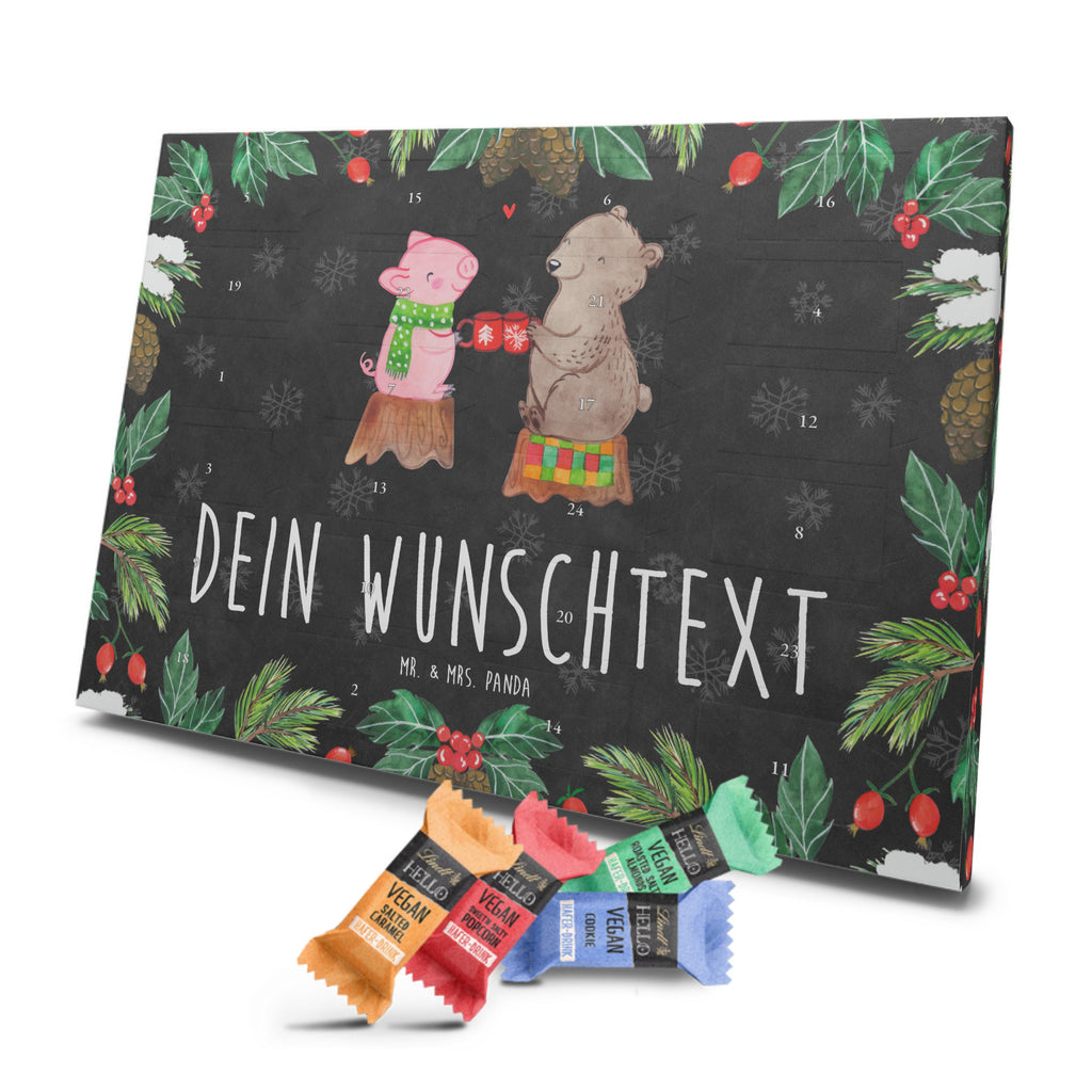 Personalisierter veganer Adventskalender Glühschwein Sause Personalisierter veganer Adventskalender, Winter, Weihnachten, Weihnachtsdeko, Nikolaus, Advent, Heiligabend, Wintermotiv, Prost, Alles Gute, Weihnachtszeit, Schwein, Bär