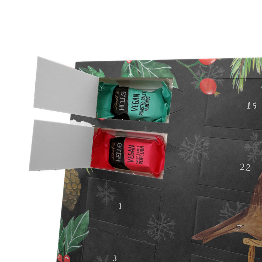 Personalisierter veganer Adventskalender Rotkehlchen Schlitten Personalisierter veganer Adventskalender, Winter, Weihnachten, Weihnachtsdeko, Nikolaus, Advent, Heiligabend, Wintermotiv, Schlitten, Vogel