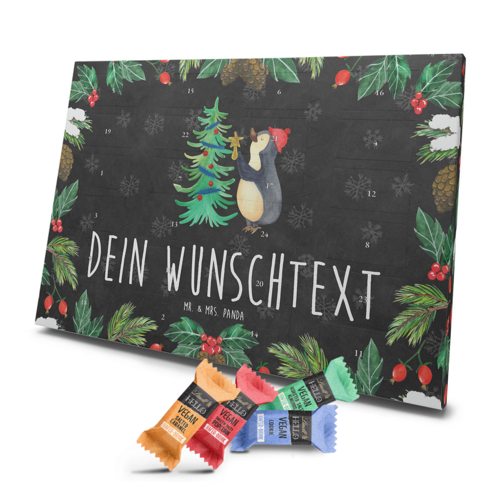 Personalisierter veganer Adventskalender Pinguin Weihnachtsbaum Personalisierter veganer Adventskalender, Winter, Weihnachten, Weihnachtsdeko, Nikolaus, Advent, Heiligabend, Wintermotiv, Pinguin