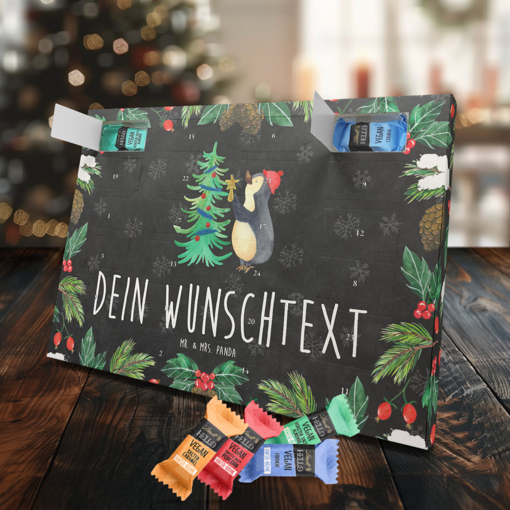 Personalisierter veganer Adventskalender Pinguin Weihnachtsbaum Personalisierter veganer Adventskalender, Winter, Weihnachten, Weihnachtsdeko, Nikolaus, Advent, Heiligabend, Wintermotiv, Pinguin