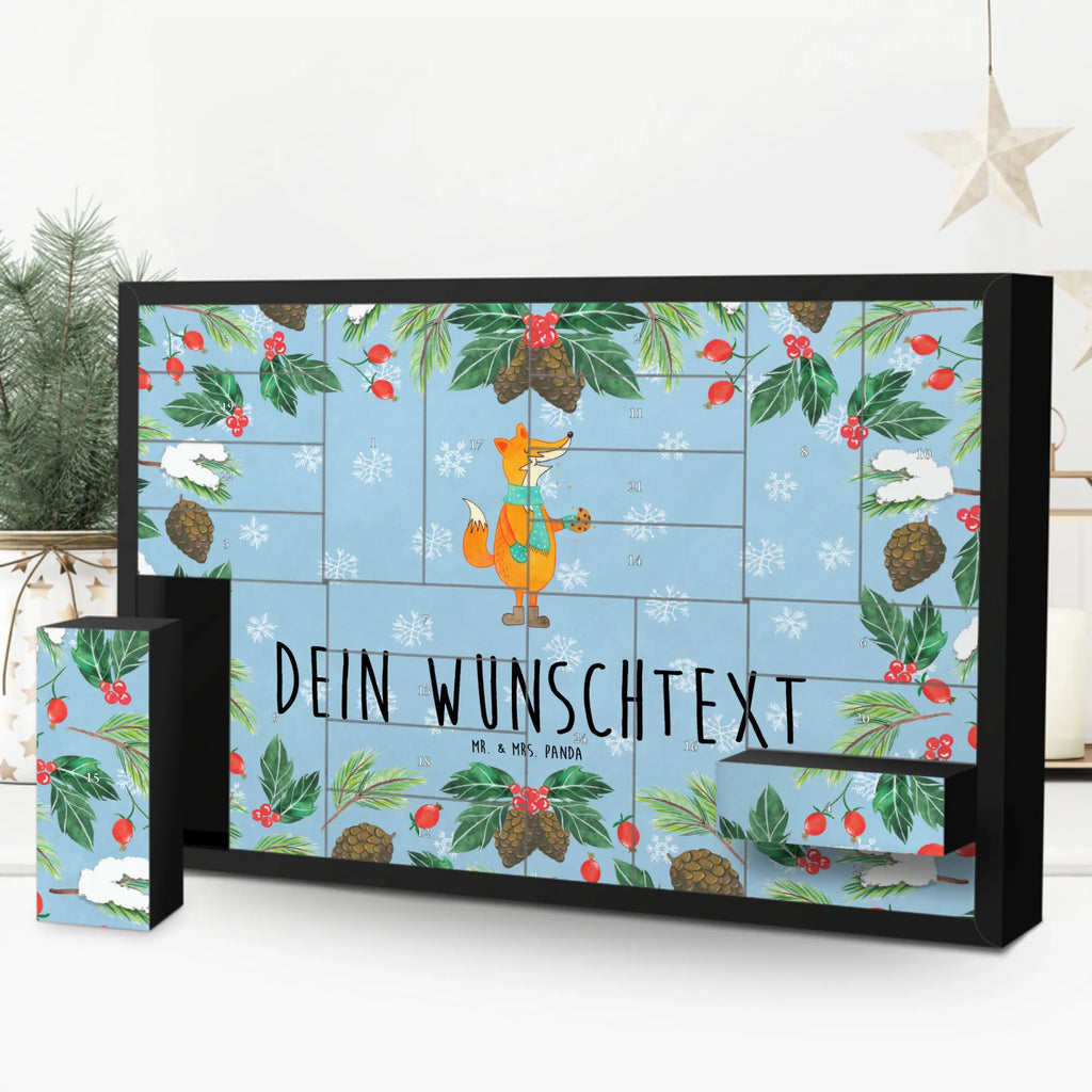 Personalisierter Befüllbarer Adventskalender Fuchs Keks Befüllbarer Adventskalender, Adventskalender zum selbst befüllen, Fuchs, Füchse, Backen Spruch, Kekse, Winter, Weihnachtszeit, Plätzchen, Liebe, Küche Deko