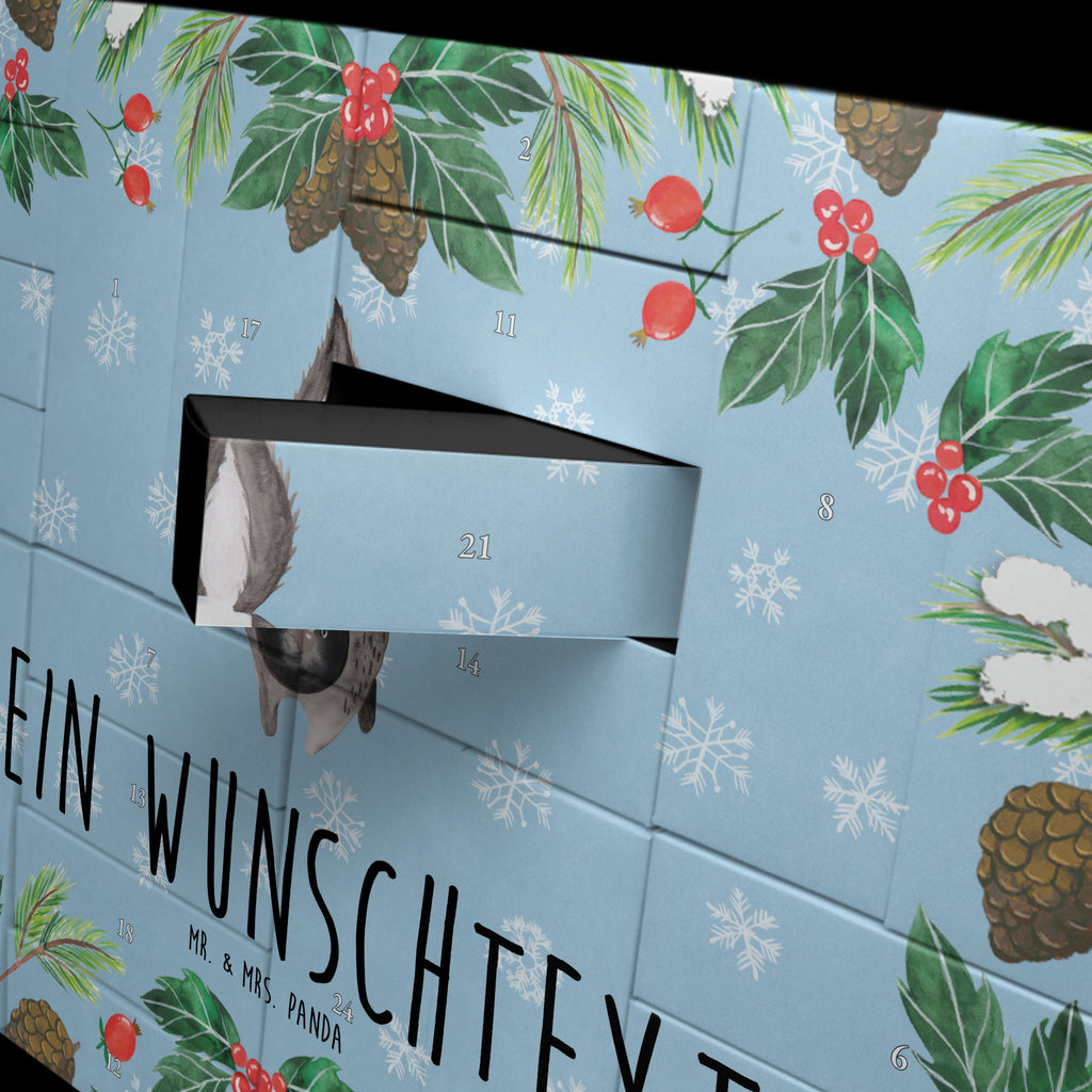 Personalisierter Befüllbarer Adventskalender Stinktier Angriff Befüllbarer Adventskalender, Adventskalender zum selbst befüllen, Stinktier, Skunk, Wildtier, Raubtier, Stinker, Stinki, wütend, Drohung