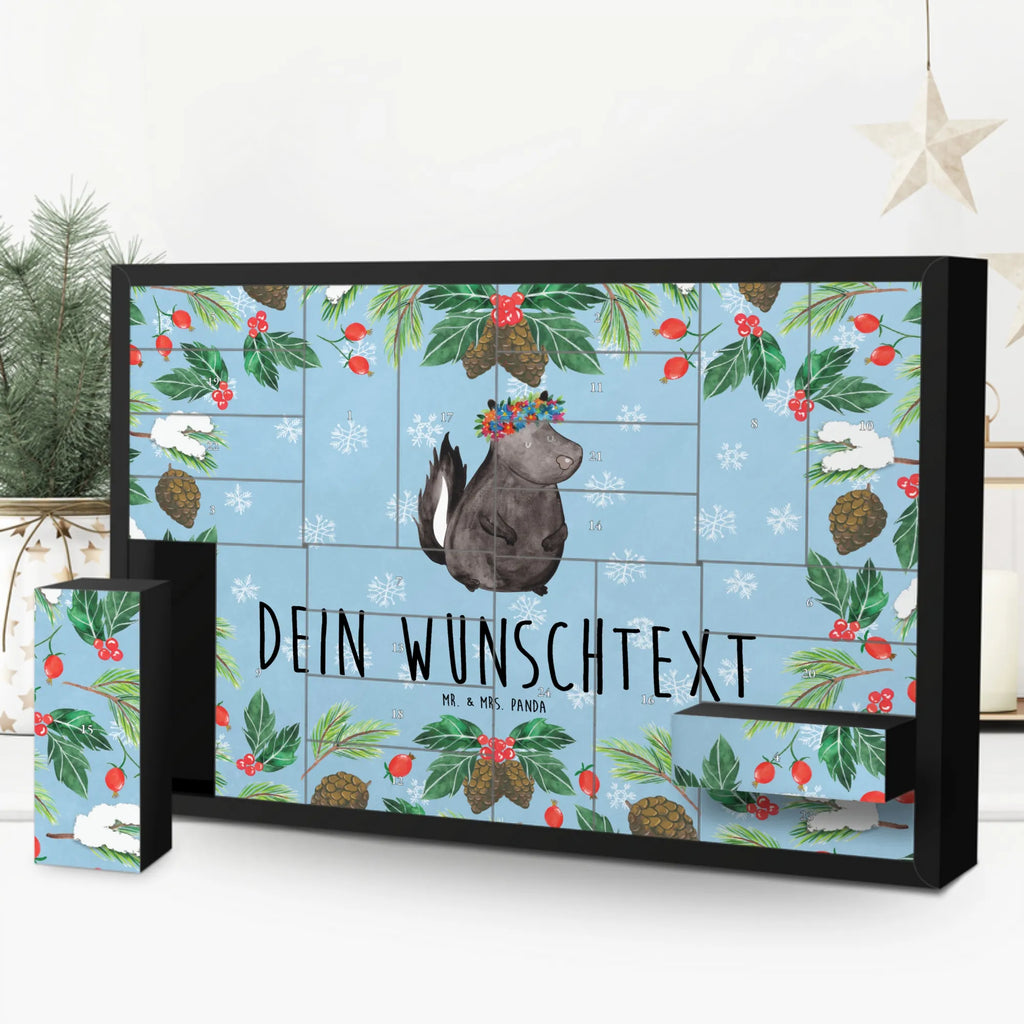 Personalisierter Befüllbarer Adventskalender Stinktier Mädchen Befüllbarer Adventskalender, Adventskalender zum selbst befüllen, Stinktier, Skunk, Wildtier, Raubtier, Stinker, Stinki, Yoga, Namaste, Lebe, Liebe, Lache