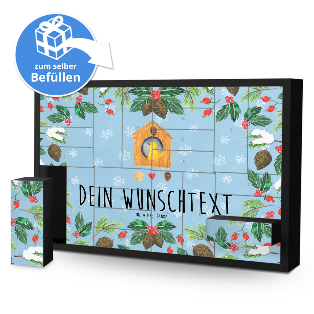 Personalisierter Befüllbarer Adventskalender Vogelhaus Home Befüllbarer Adventskalender, Adventskalender zum selbst befüllen, Tiermotive, Gute Laune, lustige Sprüche, Tiere, Vogelhaus, Vogel, Home sweet Home, Einzug, Umzug, Geschenk, Einzugsgeschenk, Hausbau, Haus