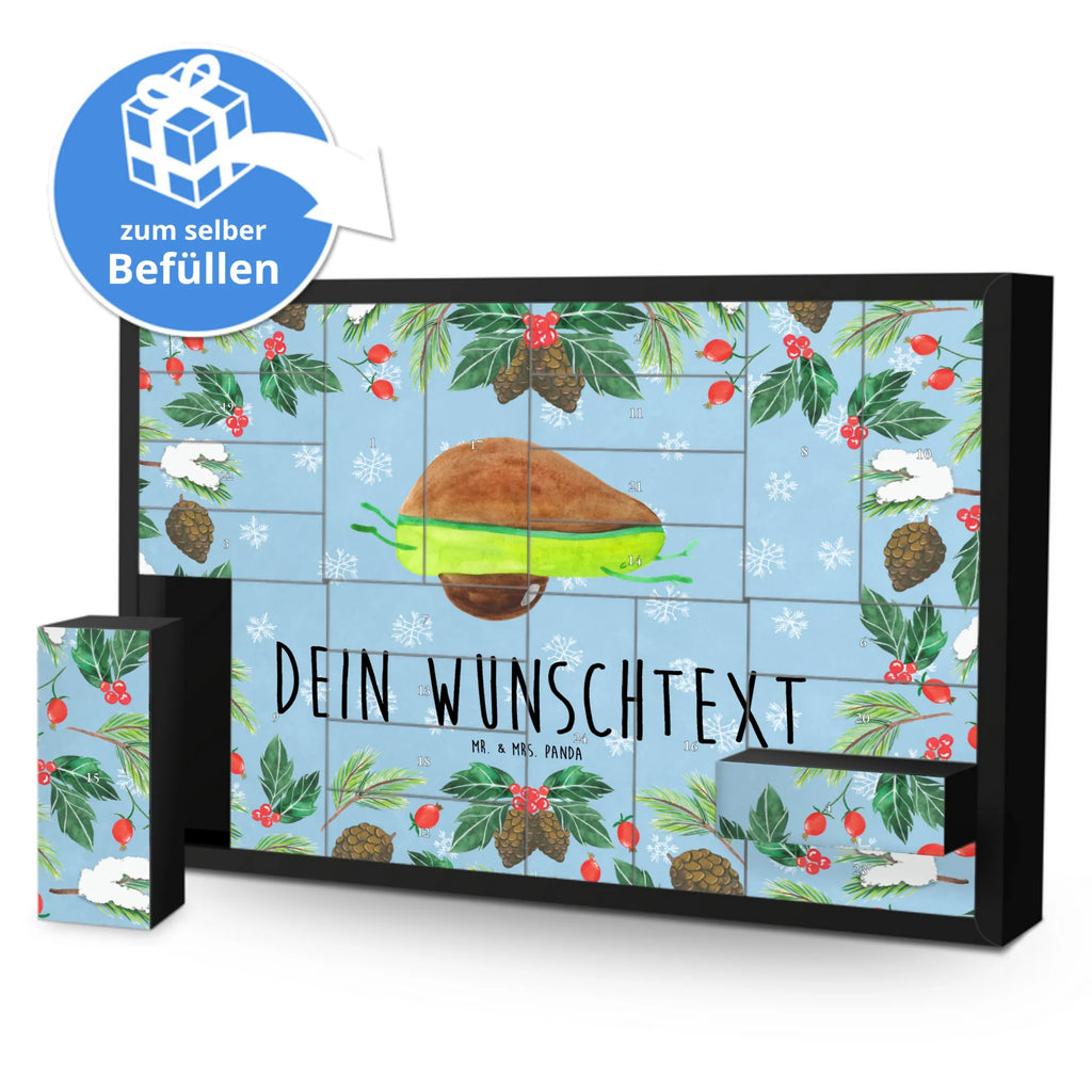 Personalisierter Befüllbarer Adventskalender Avocado Yoga Befüllbarer Adventskalender, Adventskalender zum selbst befüllen, Avocado, Veggie, Vegan, Gesund, Avocado Yoga Vegan