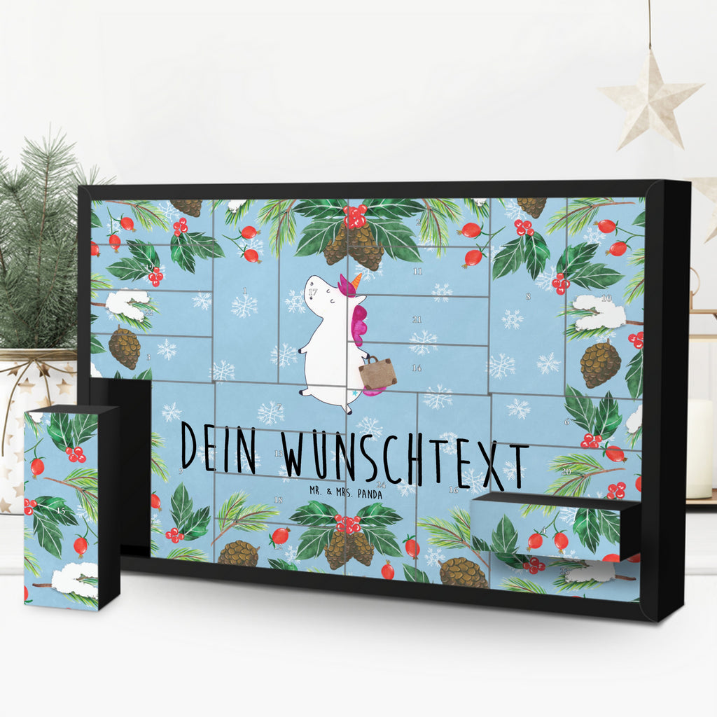 Personalisierter Befüllbarer Adventskalender Einhorn Koffer Befüllbarer Adventskalender, Adventskalender zum selbst befüllen, Einhorn, Einhörner, Einhorn Deko, Pegasus, Unicorn, unicorn, Koffer, Verreisen, Reise, Gepäck, Abenteuer, Erwachsen, Kind, albern, Spaß, lustig, witzig