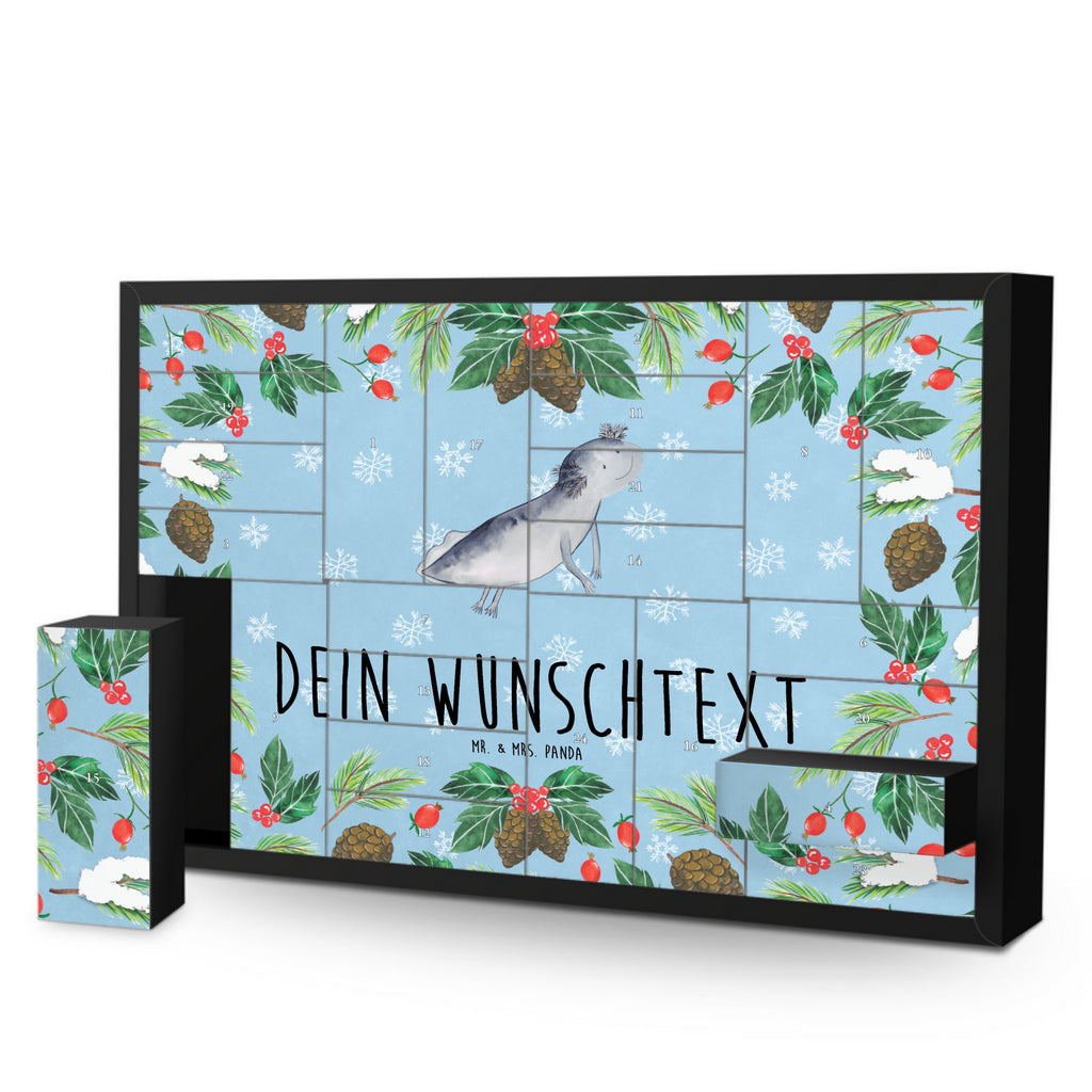 Personalisierter Befüllbarer Adventskalender Axolotl Schwimmen Befüllbarer Adventskalender, Adventskalender zum selbst befüllen, Axolotl, Molch, Axolot, Schwanzlurch, Lurch, Lurche, Problem, Probleme, Lösungen, Motivation