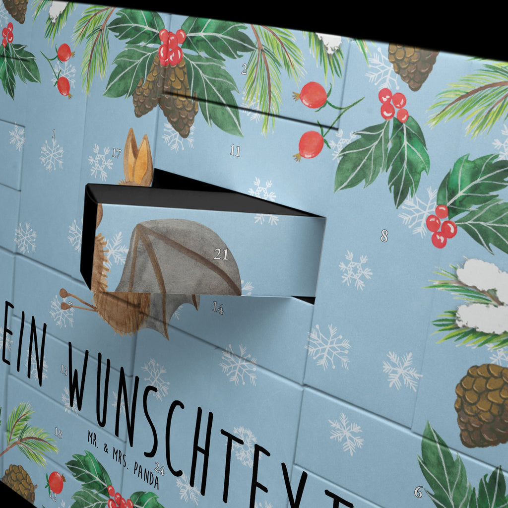 Personalisierter Befüllbarer Adventskalender Fledermaus Sitzen Befüllbarer Adventskalender, Adventskalender zum selbst befüllen, Tiermotive, Gute Laune, lustige Sprüche, Tiere, Fledermaus, Fledermäuse, Motivation, entspannen